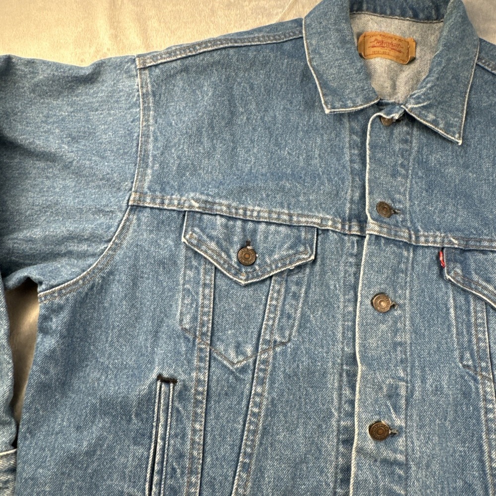 VTG Levi's Strauss & Co 70507 Reg‎ Blue Wash Trucker Denim Jacket Mens XL - Picture 4 of 16